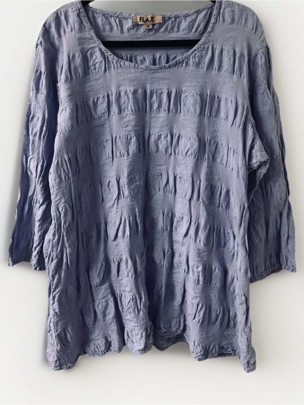 Flax Lavender Crinkle Textured Scoop Neck Tunic